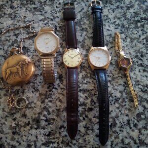 Men watches, silver serving trays, custom jewellery and other